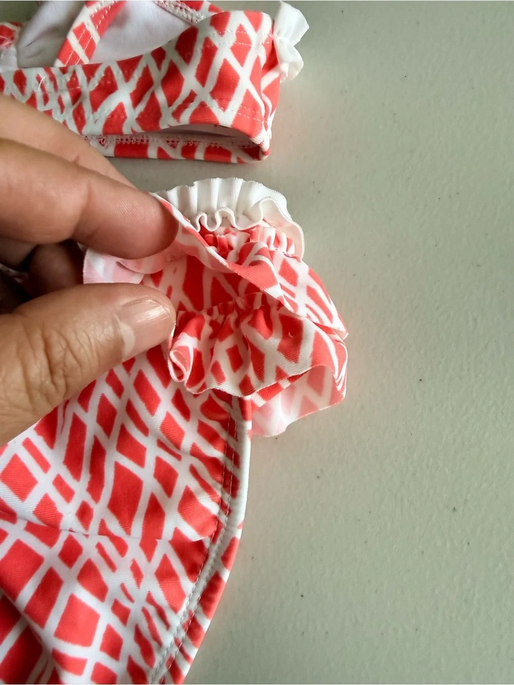 Circo Girls Two-Piece Ruffle Bikini Set - Coral/White.   Size 2 T